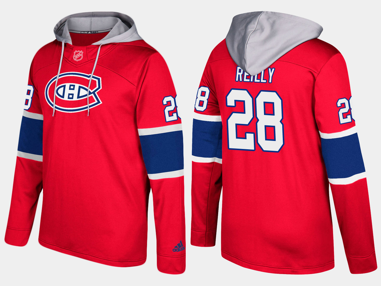 Men NHL Montreal canadiens 28 mike reilly red hoodie